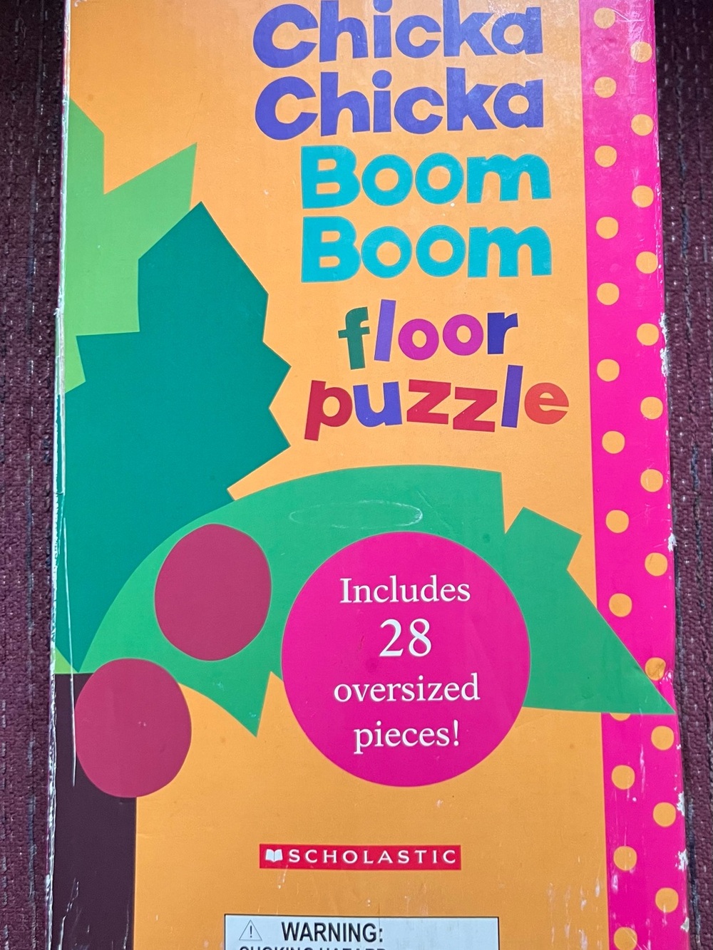 Scholastic Chicka Chicka Boom Boom Floor Puzzle - Green/Pink/Orange/Yellow 28 Pc